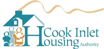 Cook inlet housing authority logo. figures in front of a house